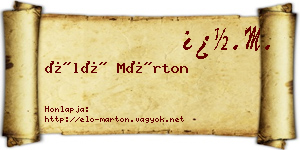 Élő Márton névjegykártya
